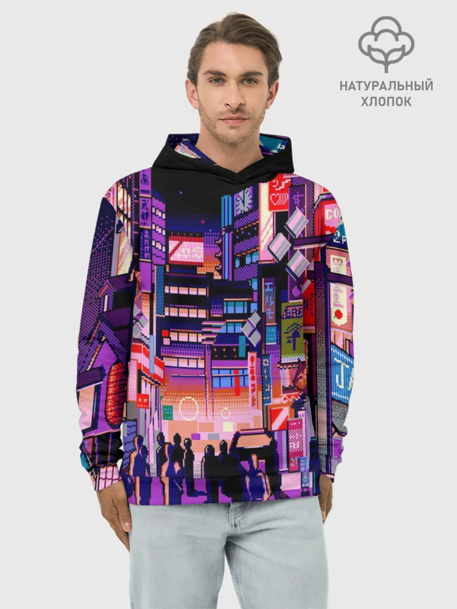 Худи мужской база хлопок / Переулок Токио