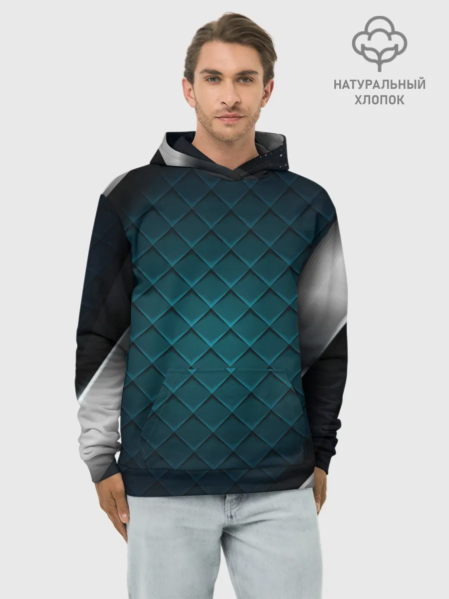 Худи мужской база хлопок / 3D luxury metal