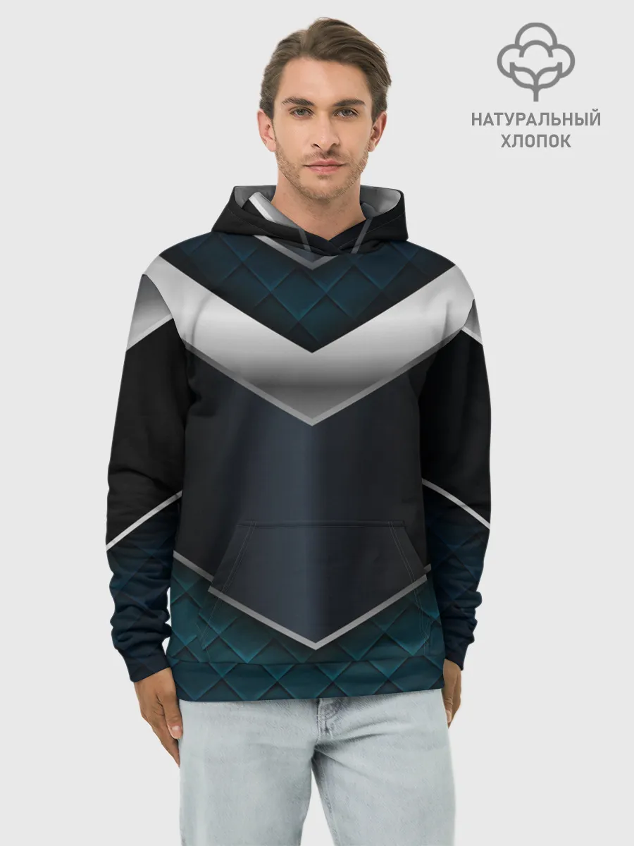 Худи мужской база хлопок / 3D dark metal