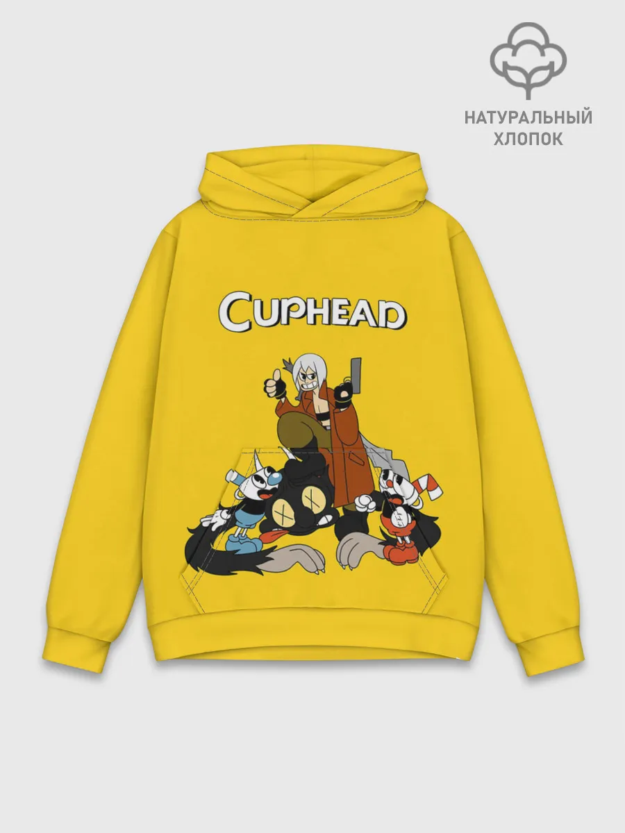 Худи мужской база хлопок / Cuphead x DMC