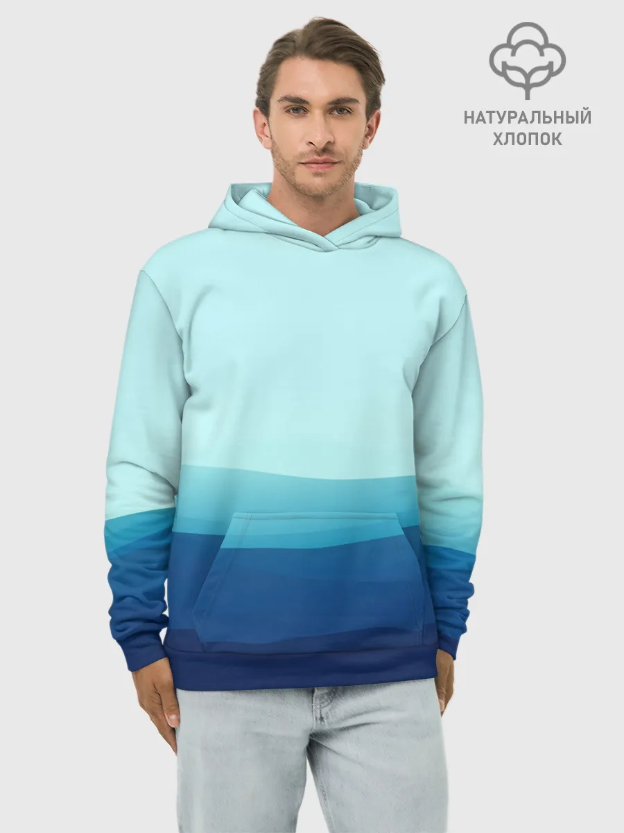Худи мужской база хлопок / Море