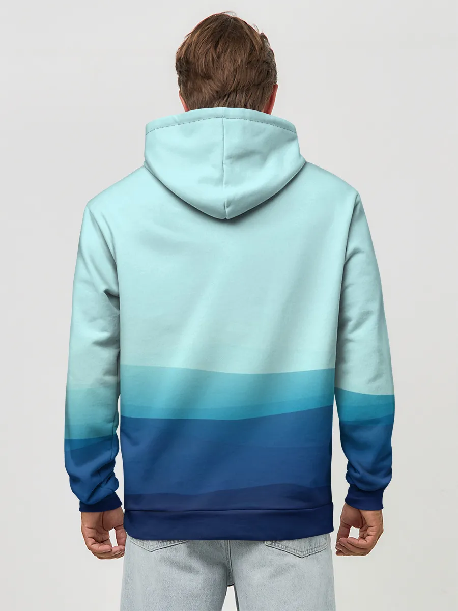 Худи мужской база хлопок / Море