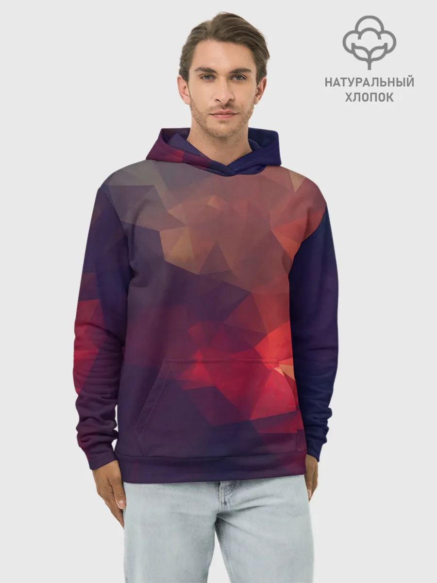 Худи мужской база хлопок / Лавовый вектор