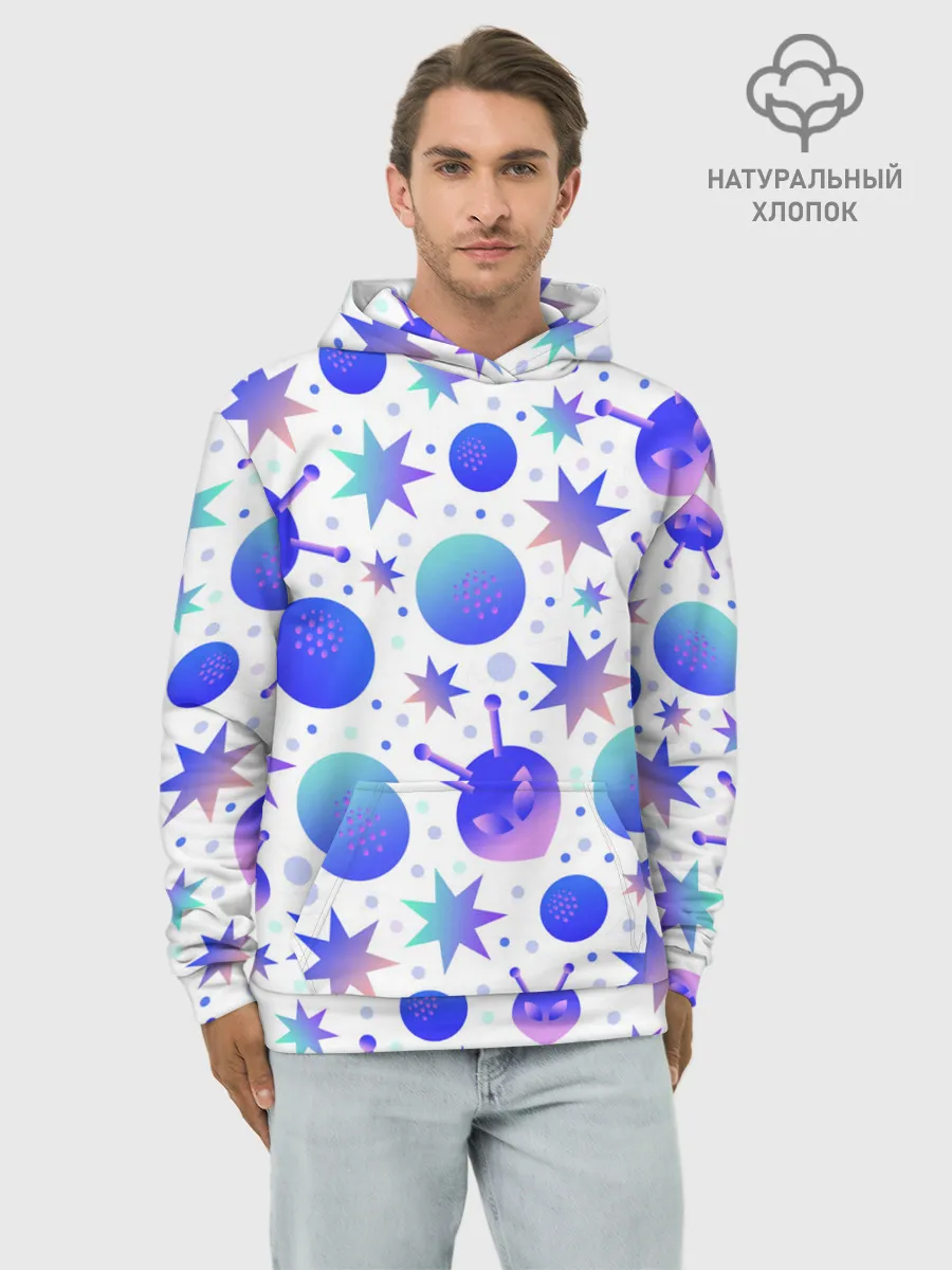 Худи мужской база хлопок / Яркая галактика