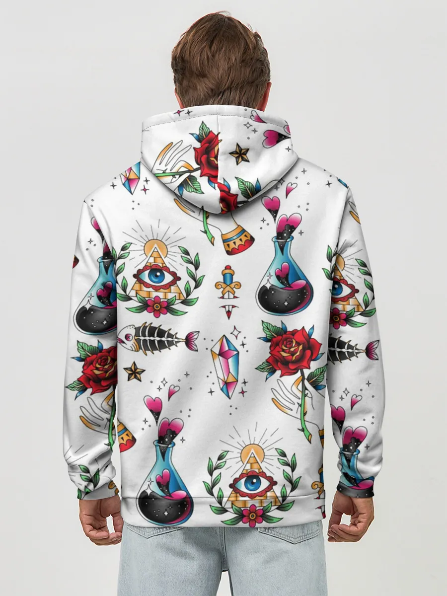 Худи мужской база хлопок / Old school tattoo