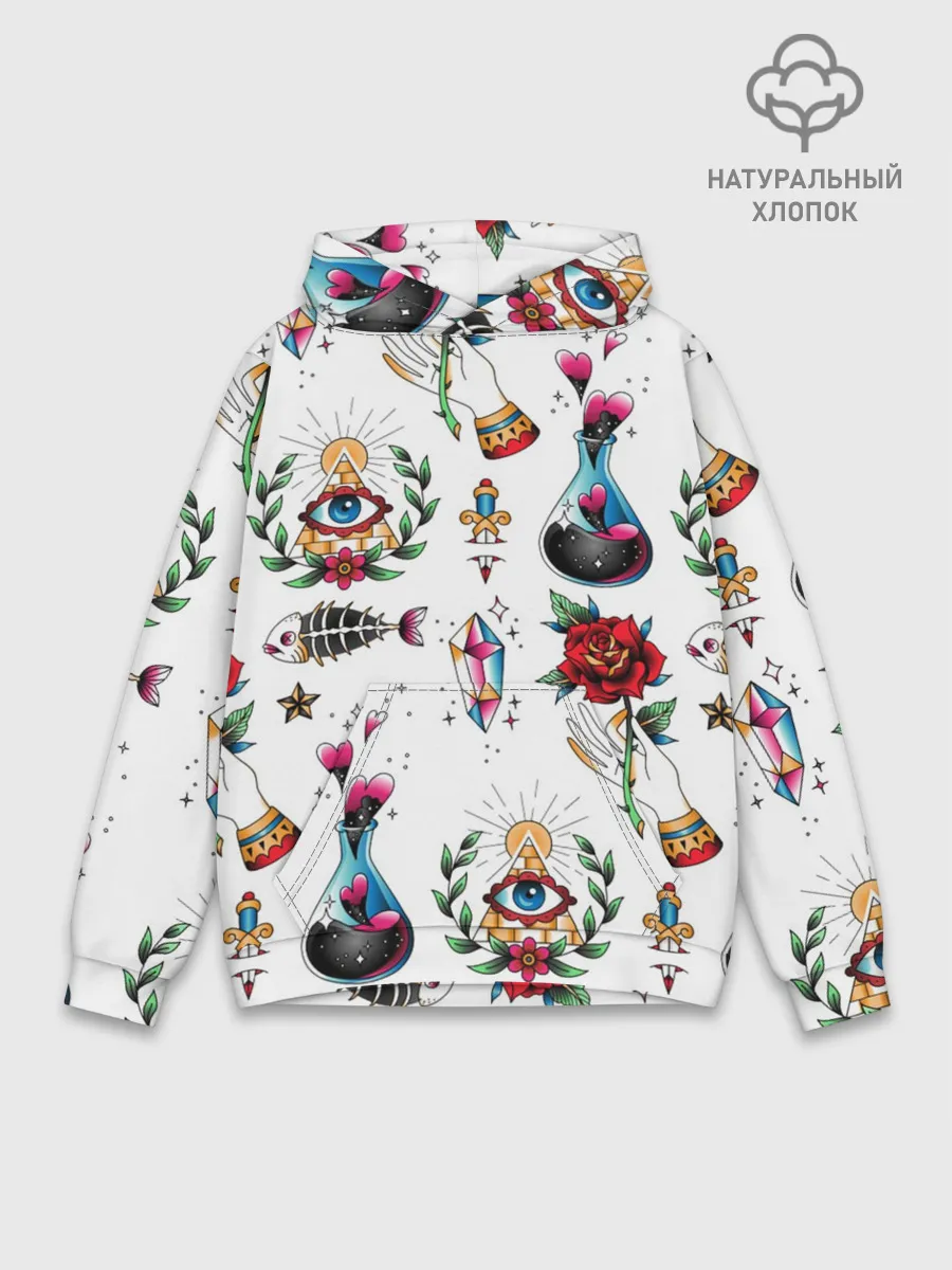 Худи мужской база хлопок / Old school tattoo