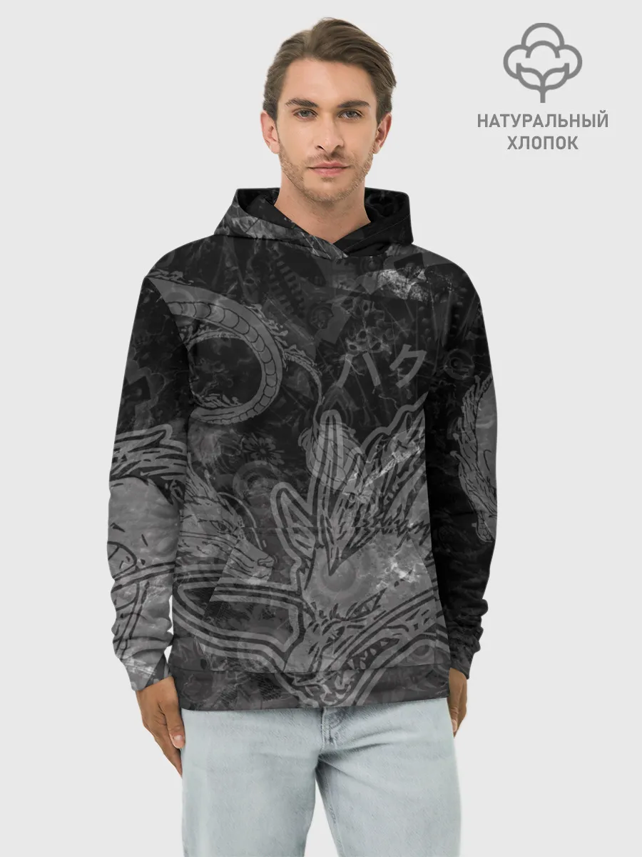 Худи мужской база хлопок / Haku Dragon
