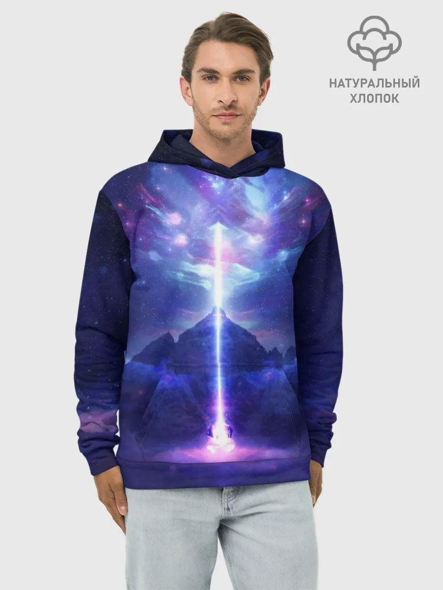 Худи мужской база хлопок / Яркий взрыв в космосе