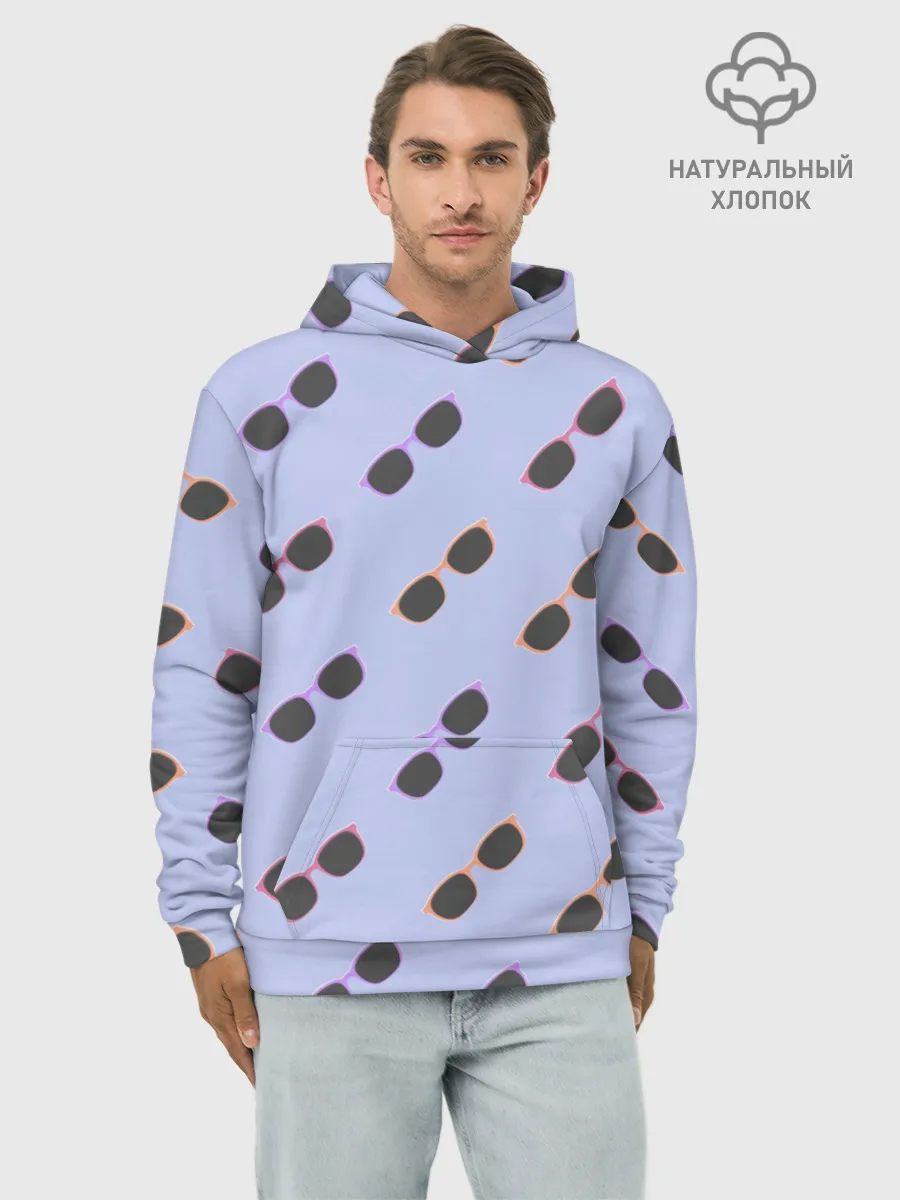 Худи мужской база хлопок / Разноцветные очки