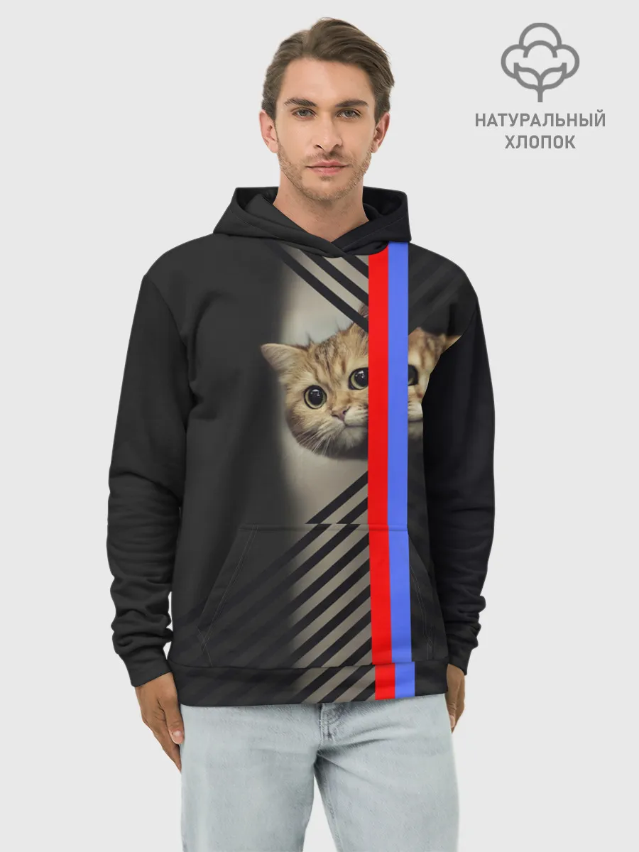 Худи мужской база хлопок / Кот