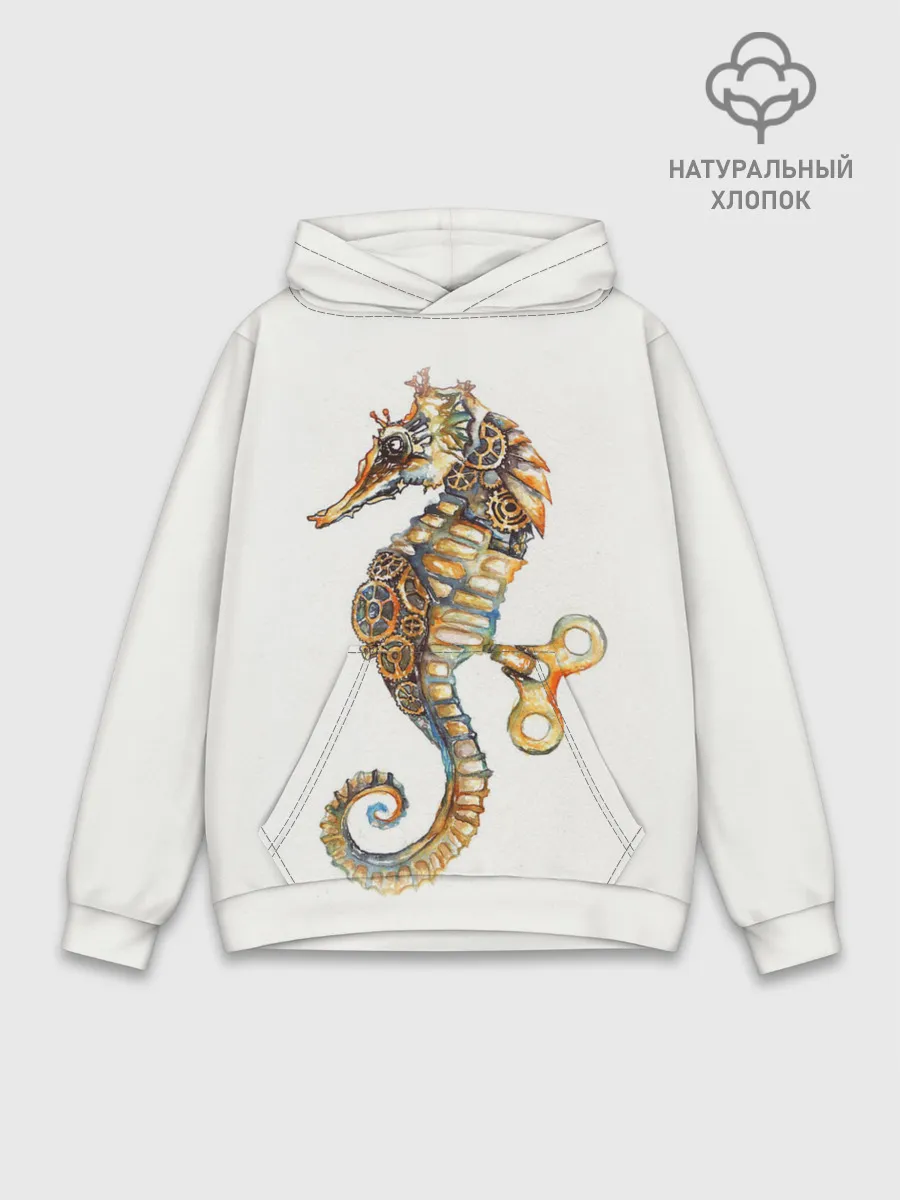Худи мужской база хлопок / Морской конёк