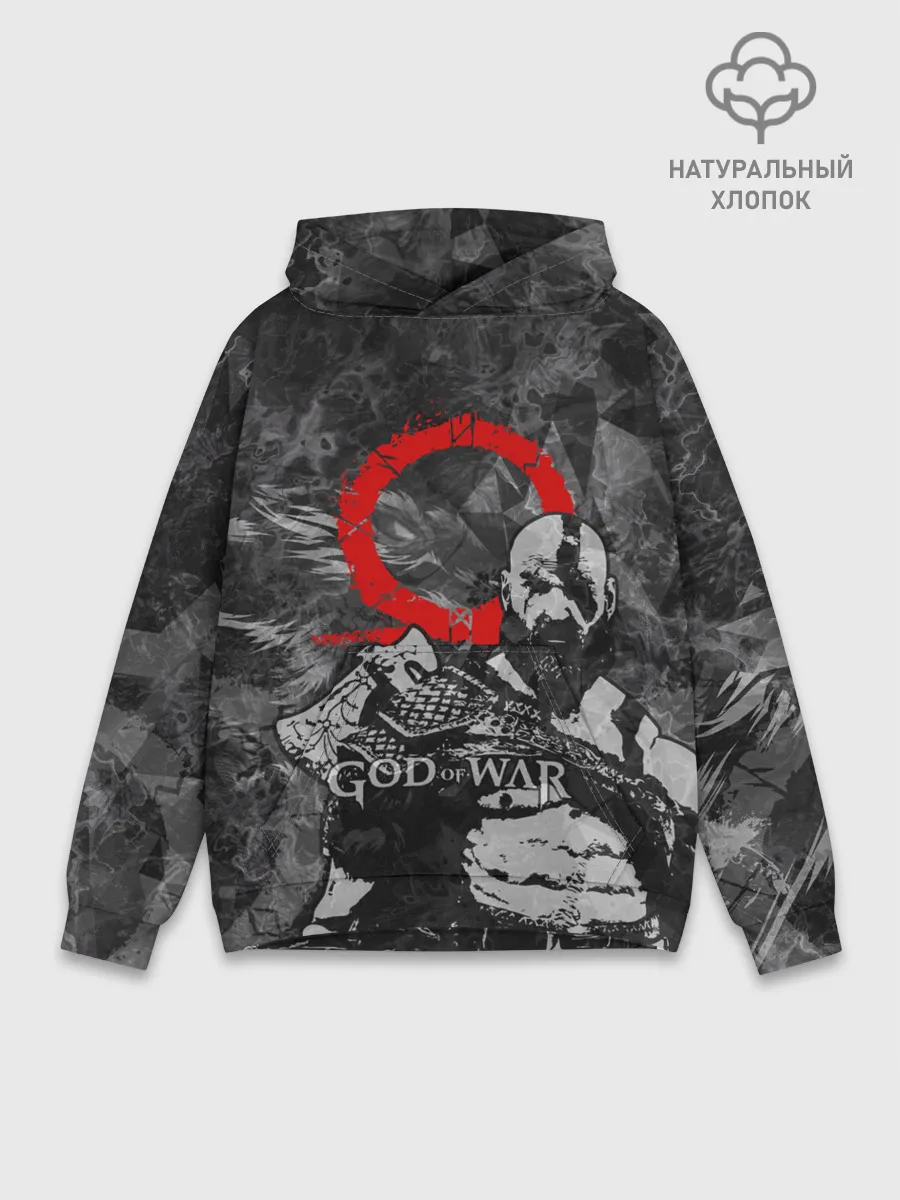 Худи мужской база хлопок / GOD OF WAR : KRATOS
