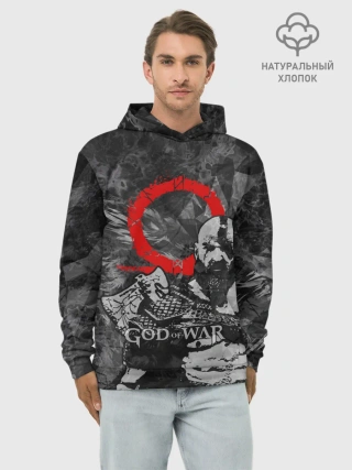 Худи мужской база хлопок / GOD OF WAR : KRATOS