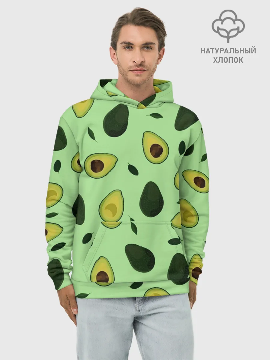 Худи мужской база хлопок / Авокадо