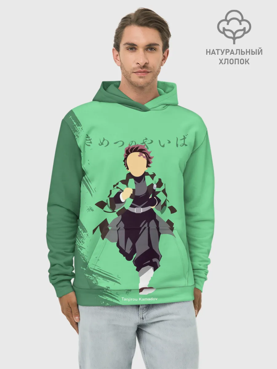 Худи мужской база хлопок / Танджиро Камадо Kimetsu no Yaiba