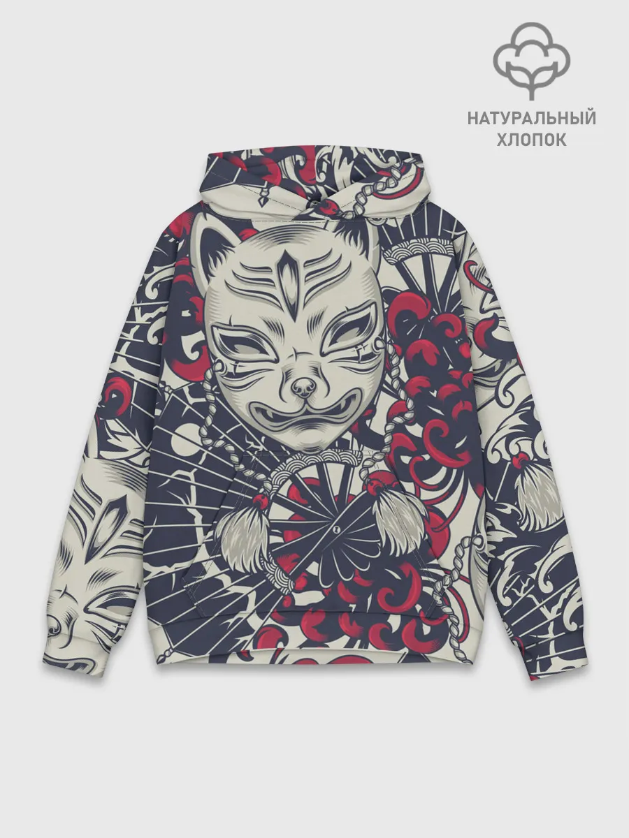 Худи мужской база хлопок / Кицунэ | Маска лисы