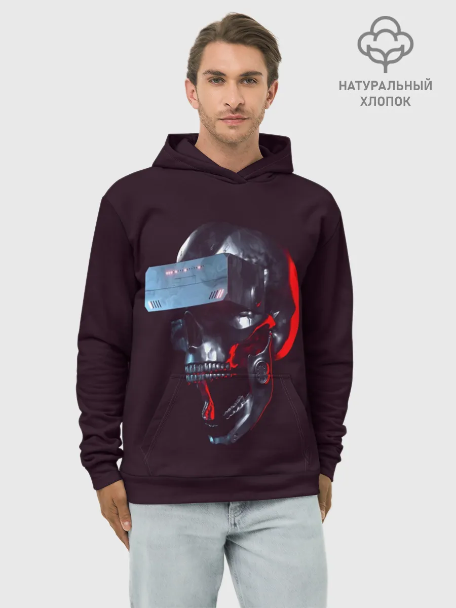 Худи мужской база хлопок / Череп с VR