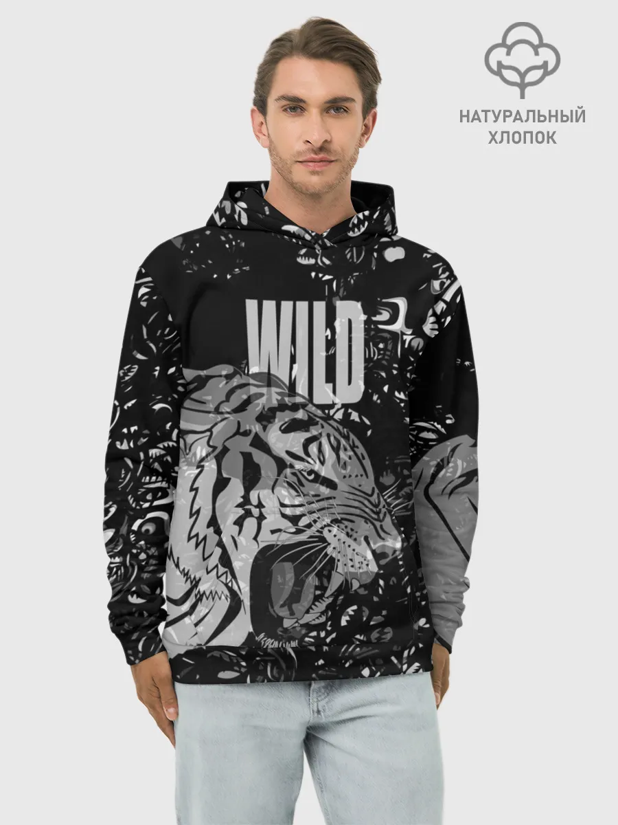 Худи мужской база хлопок / WILD / ДИКИЙ