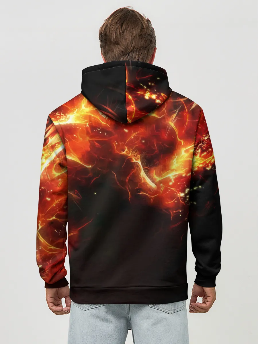 Худи мужской база хлопок / Данте в огне