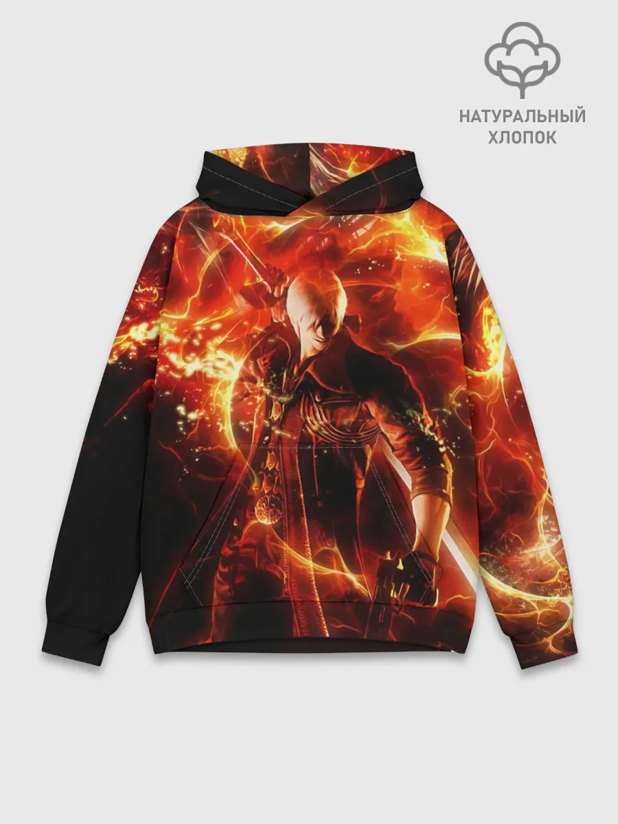 Худи мужской база хлопок / Данте в огне