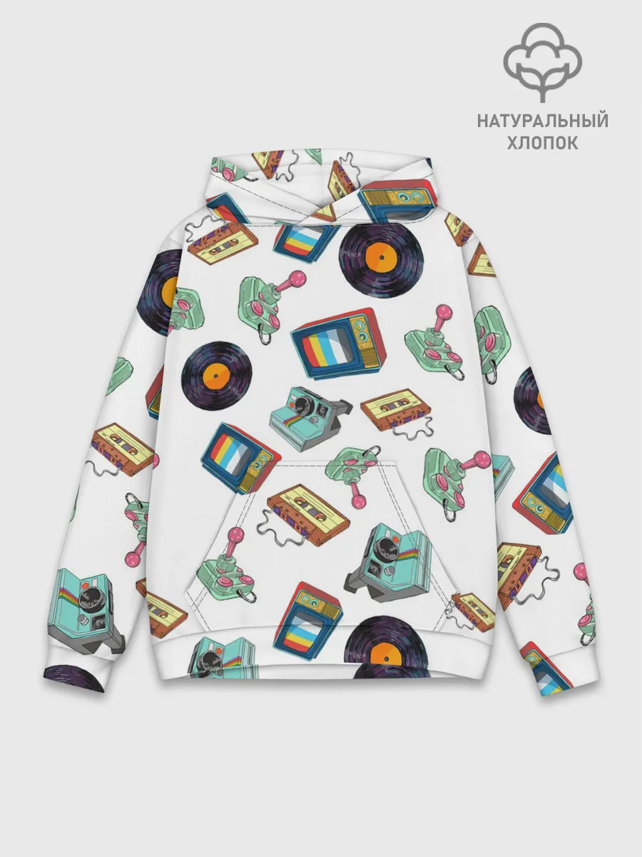 Худи мужской база хлопок / Стиль 80х