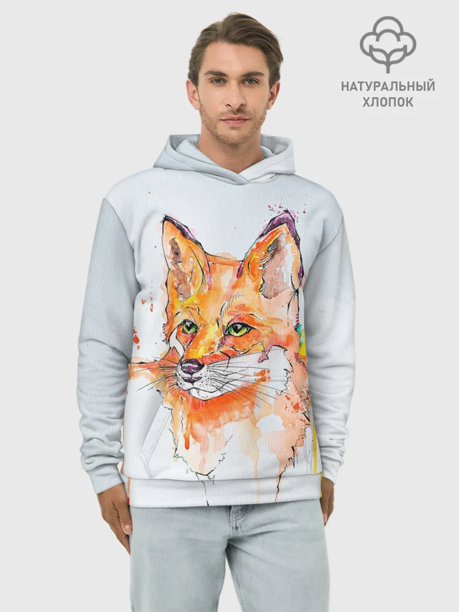 Худи мужской база хлопок / Лисёнок
