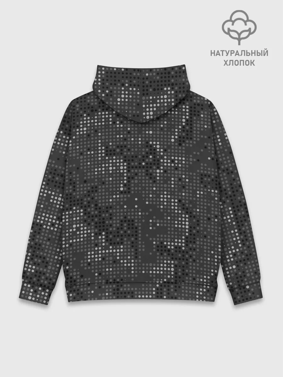 Худи мужской база хлопок / КАМУФЛЯЖ В ЧЕРНУЮ ТОЧКУ