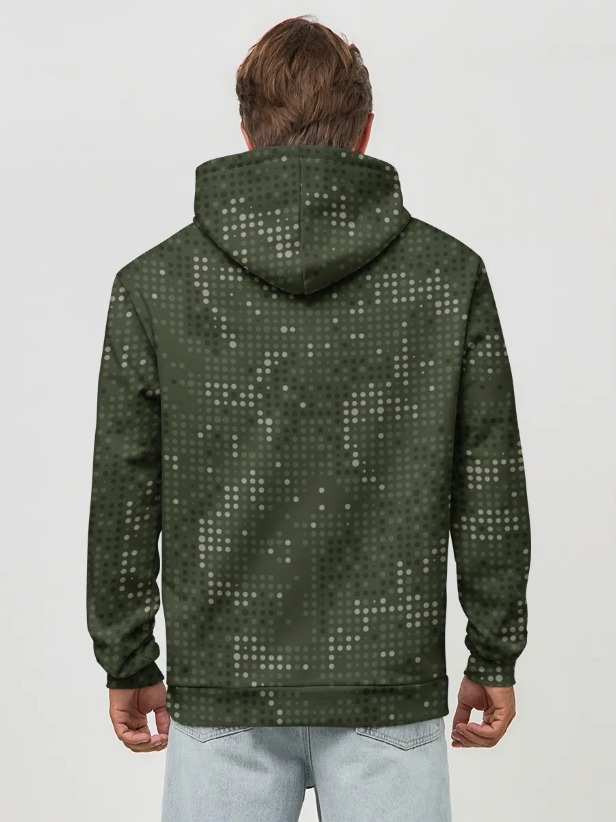 Худи мужской база хлопок / ПОБЕДНЫЙ КАМУФЛЯЖ С ЛЕНТОЙ