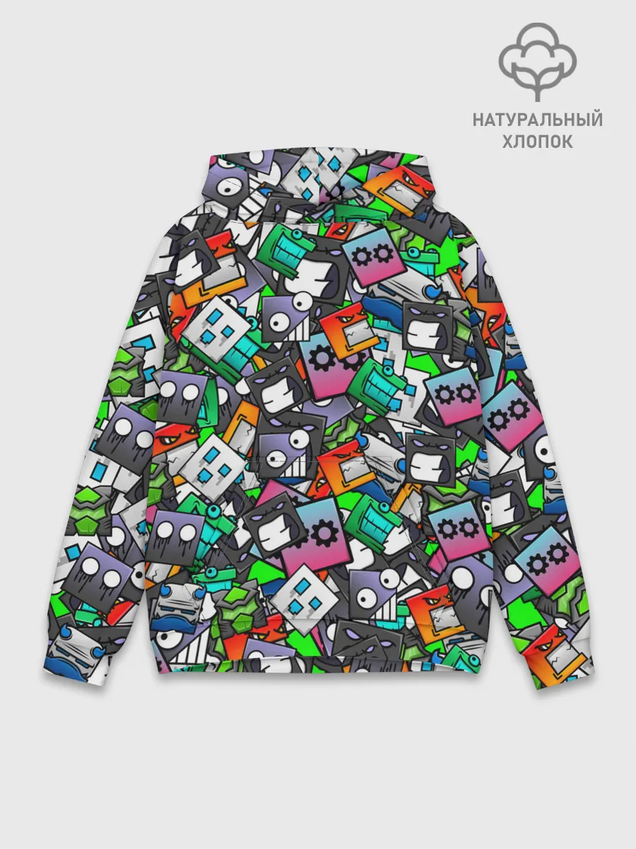 Худи мужской база хлопок / Geometry Dash | Pattern