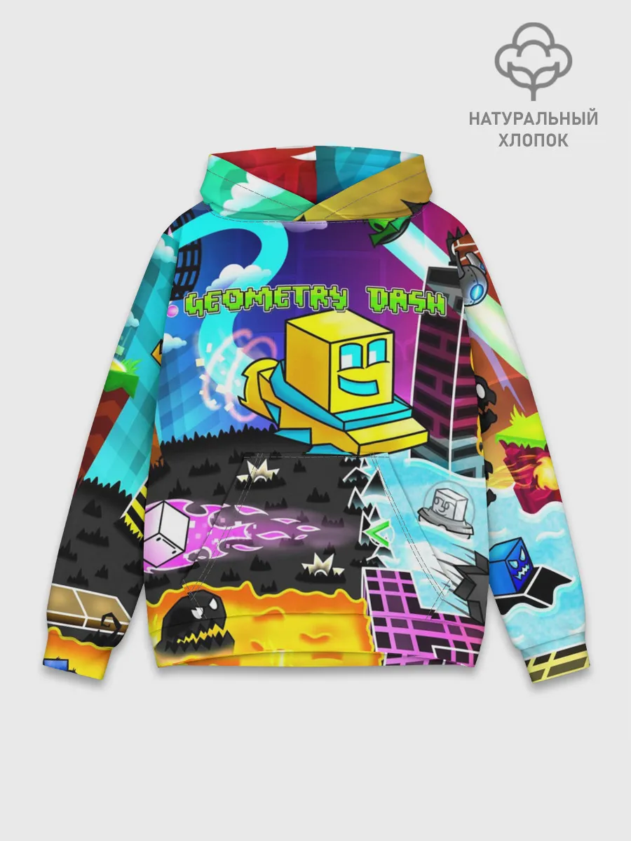 Худи мужской база хлопок / Geometry Dash