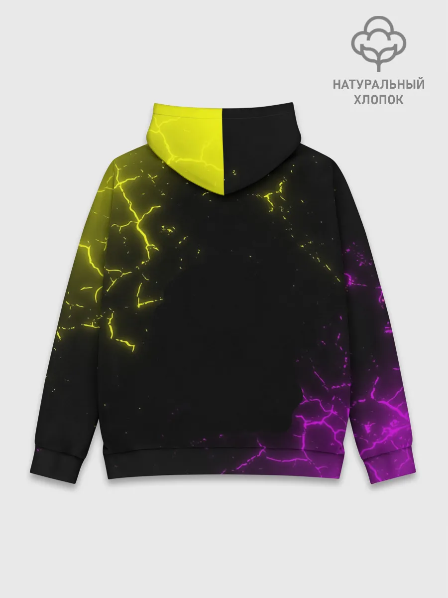 Худи мужской база хлопок / PUBG RETRO NEON / ПАБГ НЕОН