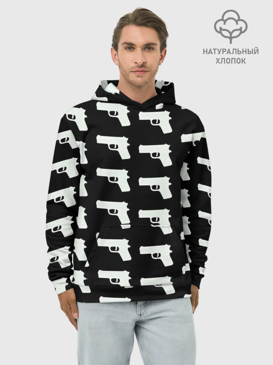 Худи мужской база хлопок / Пистолеты