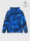 Худи мужской база хлопок / 3D абстрактные фигуры BLUE