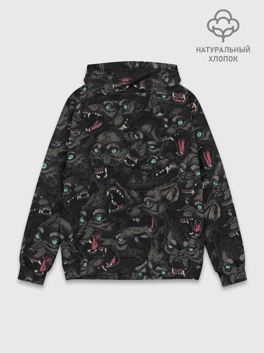 Худи мужской база хлопок / Волки | Wolwes