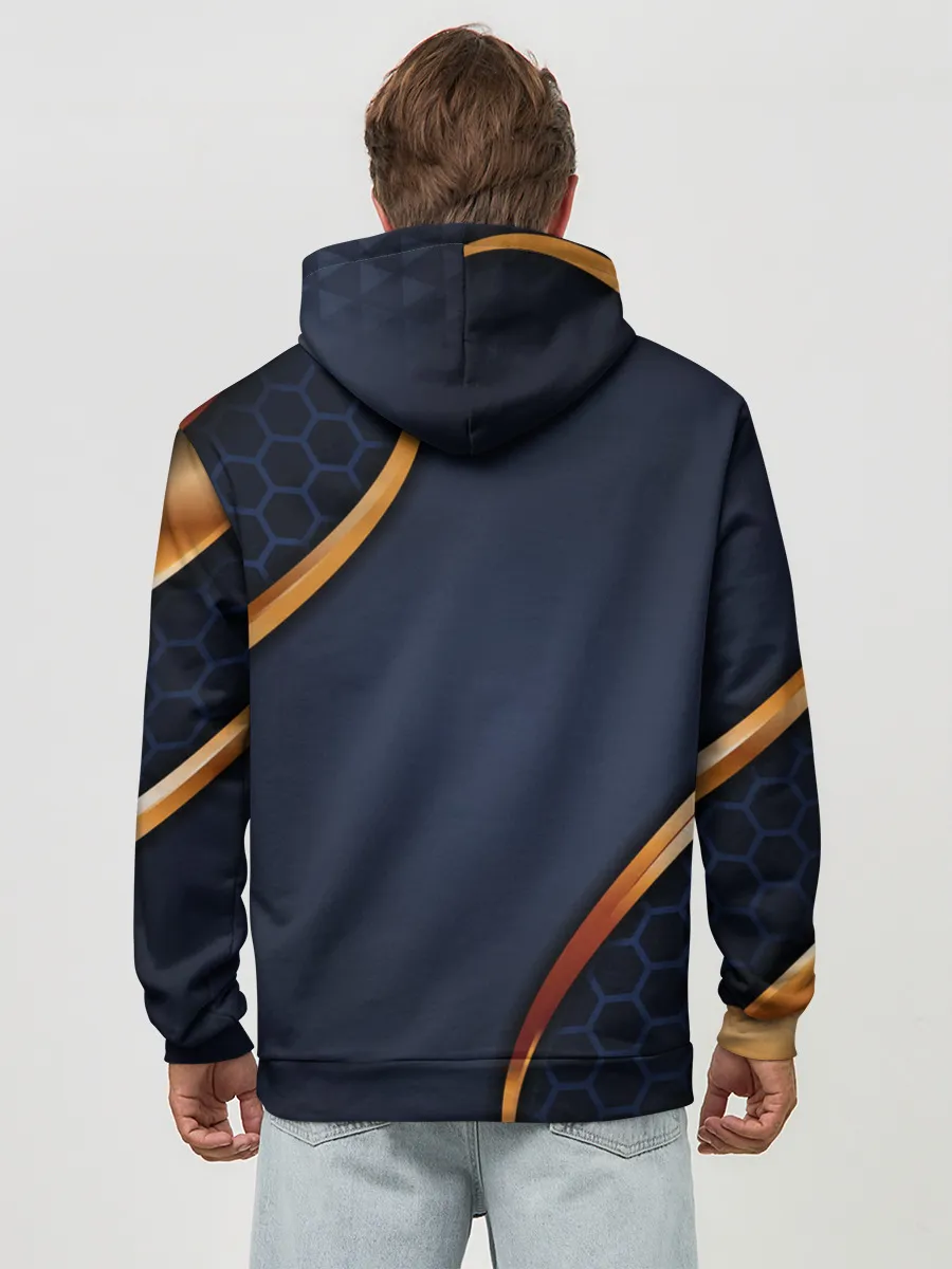 Худи мужской база хлопок / 3D БРОНЯ ВСТАВКИ ЗОЛОТА