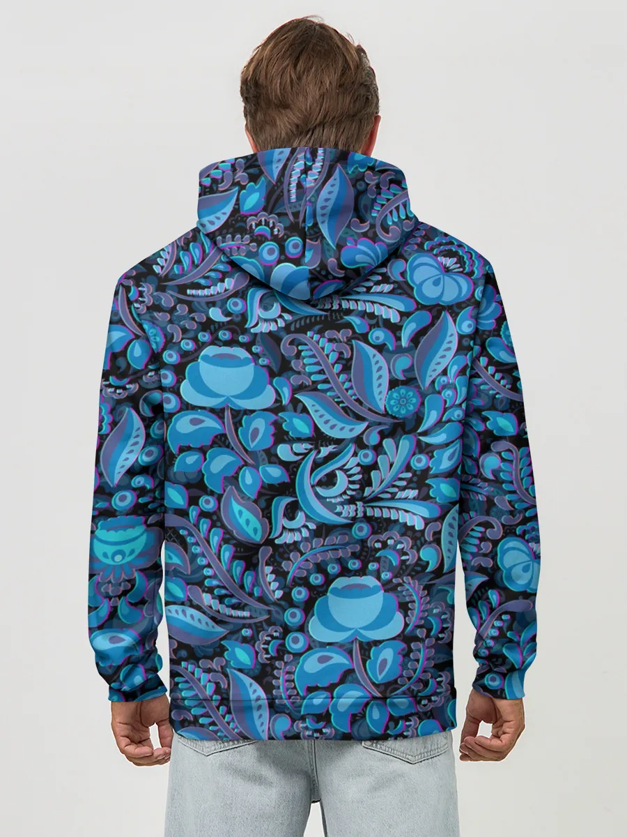 Худи мужской база хлопок / ГЖЕЛЬ ГЛИТЧ | GG | ГГ