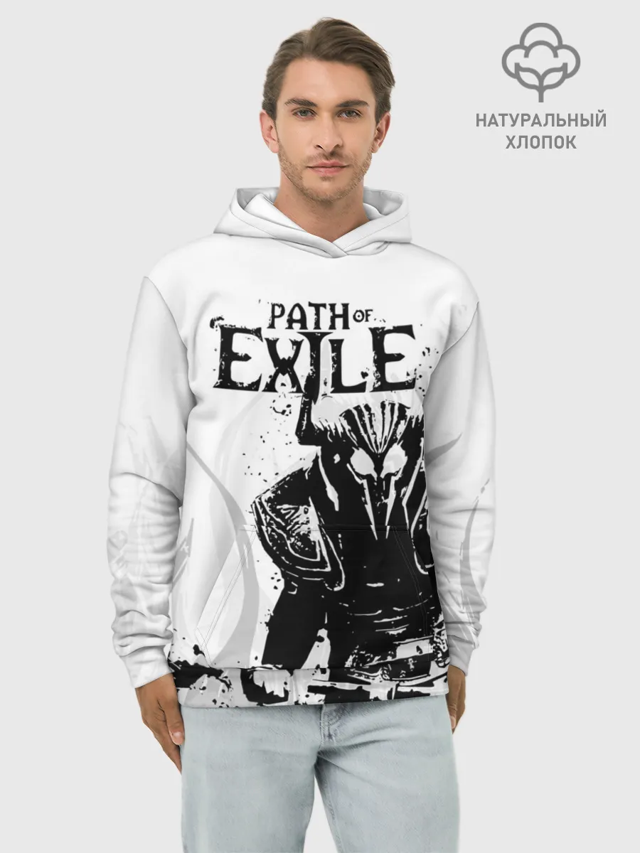 Худи мужской база хлопок / PATCH OF EXILE WARRIOR