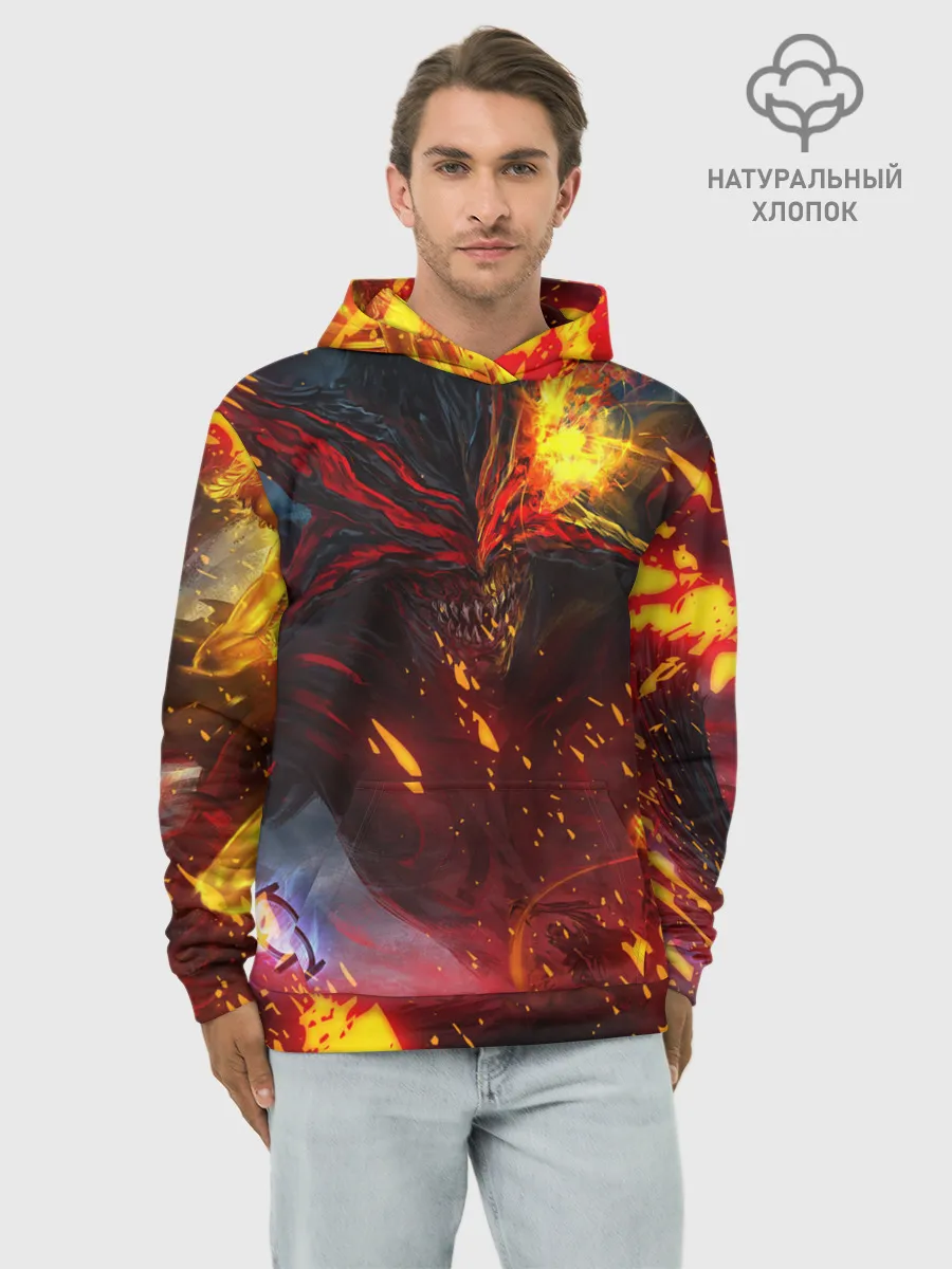 Худи мужской база хлопок / Path of Exile | Fire Demon