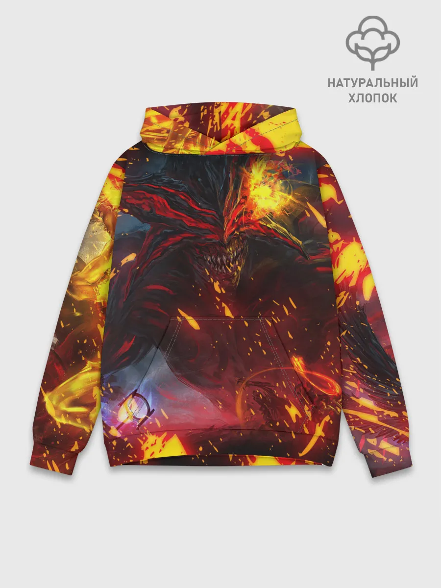 Худи мужской база хлопок / Path of Exile | Fire Demon