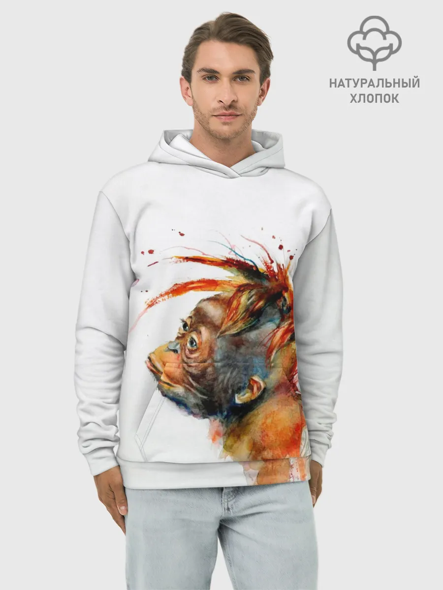 Худи мужской база хлопок / Орангутанг