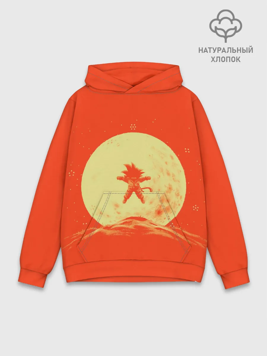 Худи мужской база хлопок / Гоку и луна