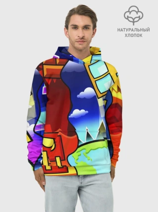 Худи мужской база хлопок / GEOMETRY DASH / ГЕОМЕТРИ ДАШ