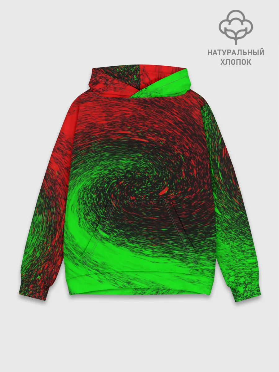 Худи мужской база хлопок / КРАСНАЯ И ЗЕЛЕНАЯ КРАСКА