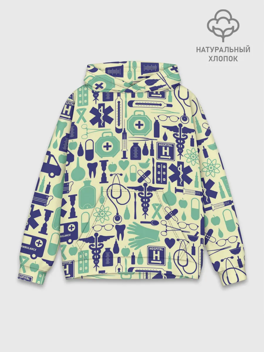 Худи мужской база хлопок / Медицина | Паттерн