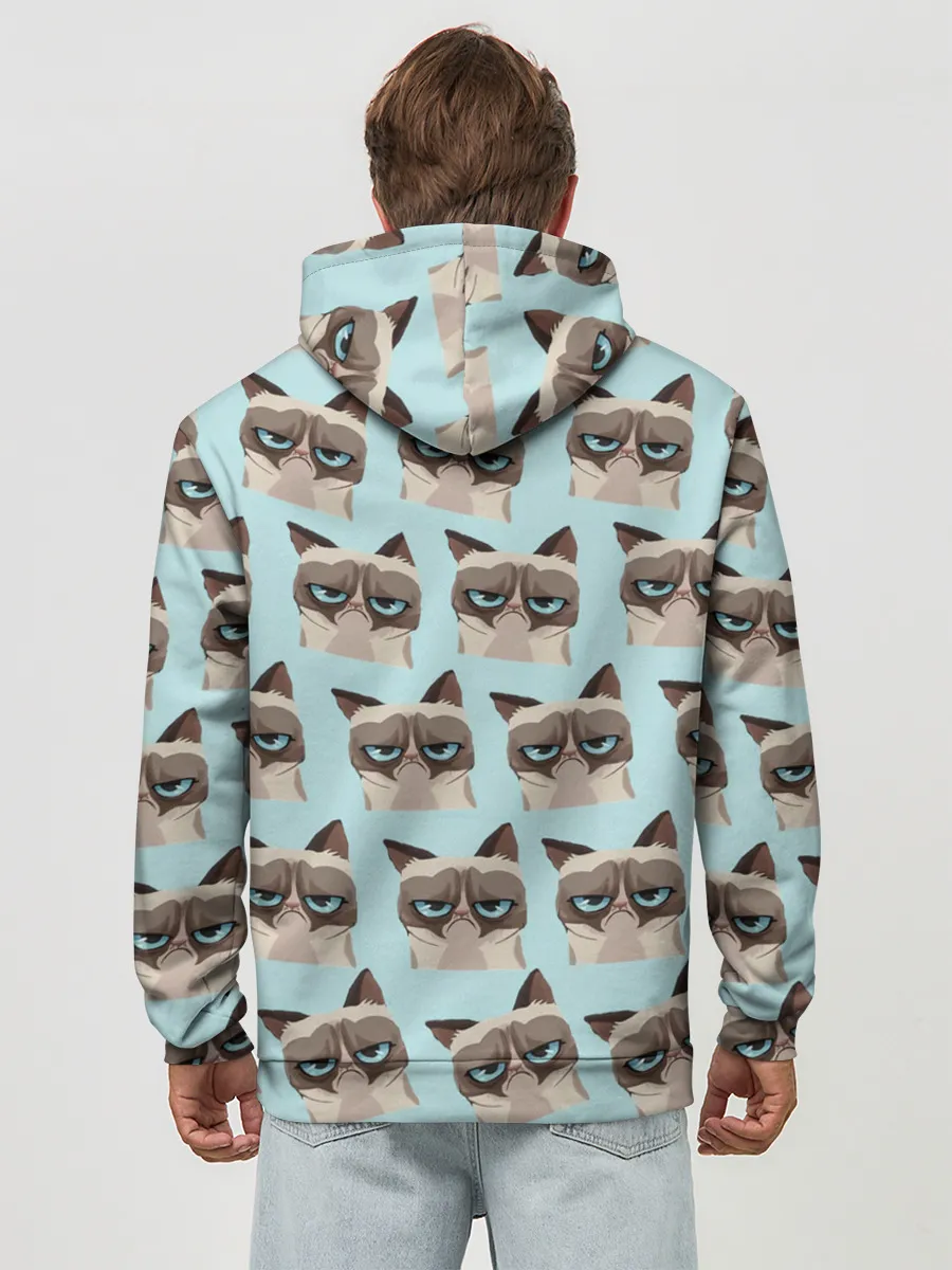 Худи мужской база хлопок / Грустный котик