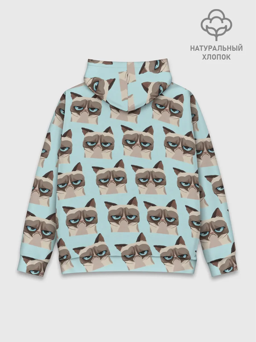 Худи мужской база хлопок / Грустный котик