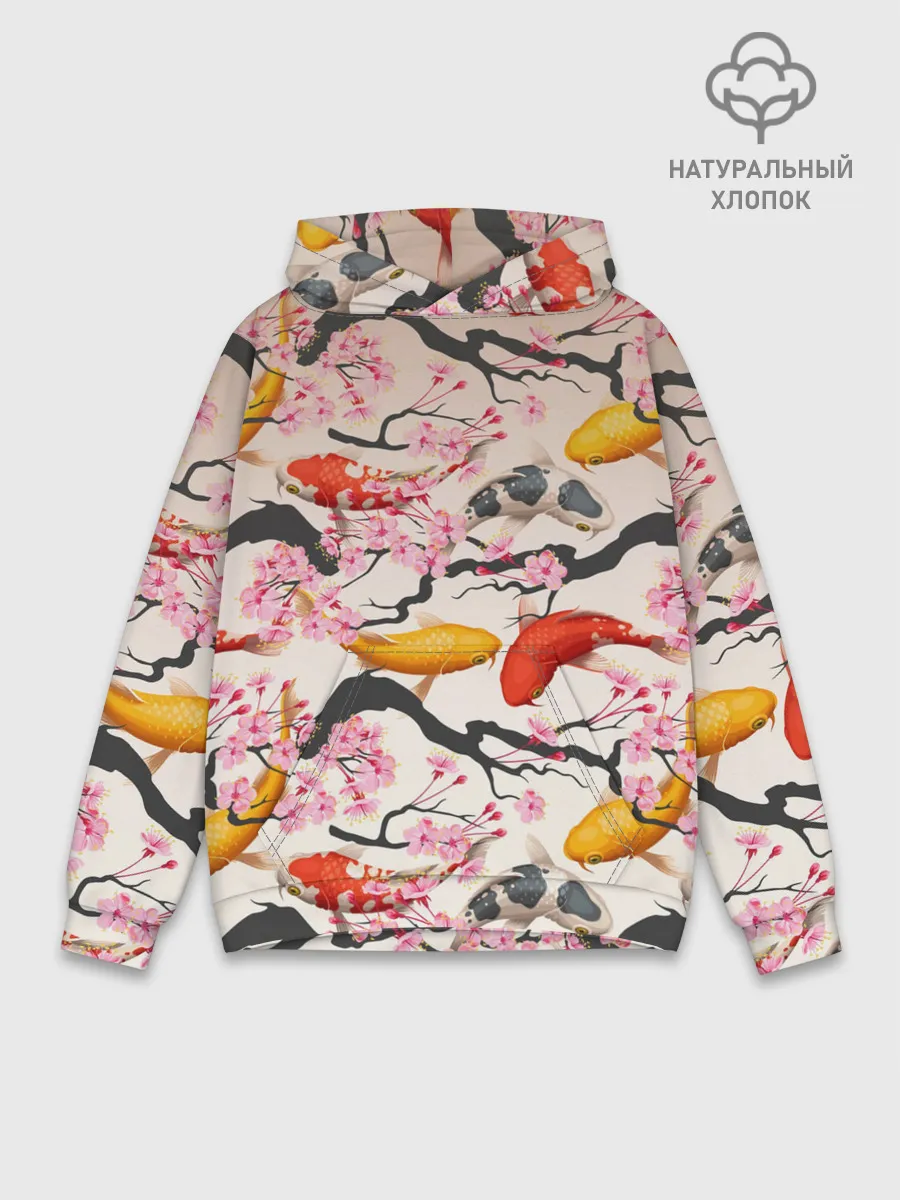 Худи мужской база хлопок / Рыбы