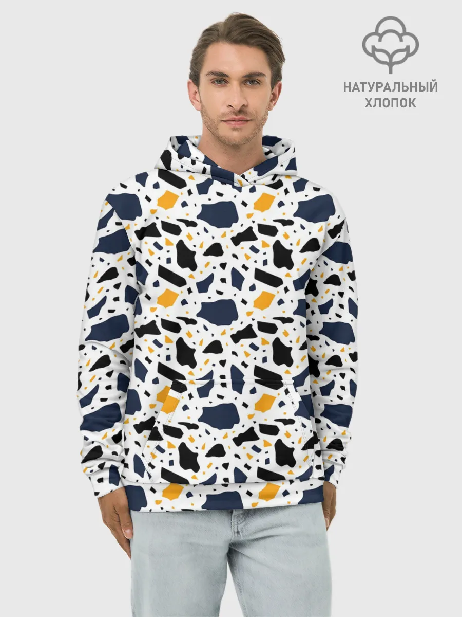 Худи мужской база хлопок / Итальянский Узор Терраццо