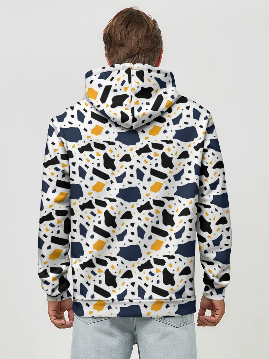 Худи мужской база хлопок / Итальянский Узор Терраццо