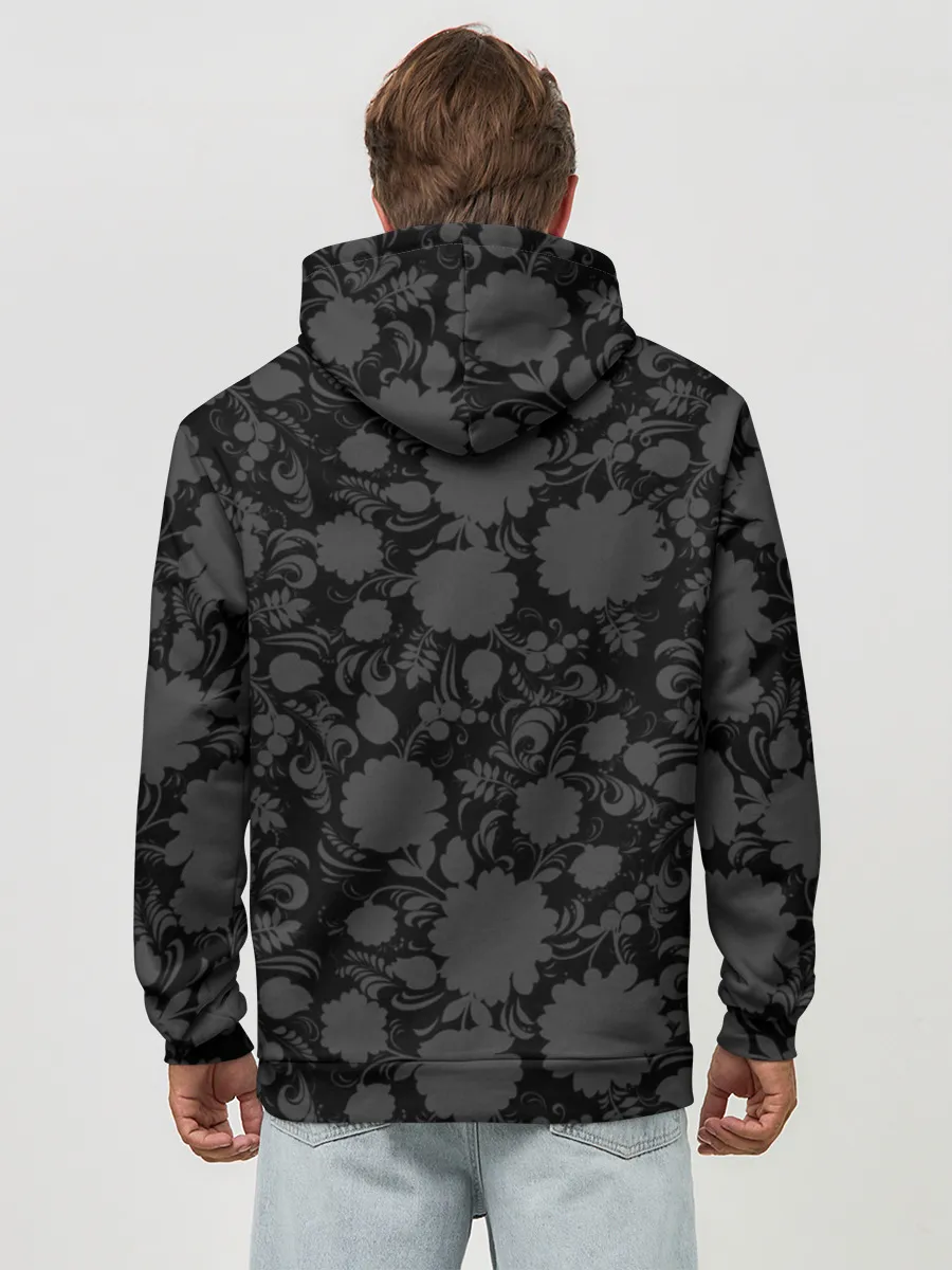 Худи мужской база хлопок / Герб России Хохлома